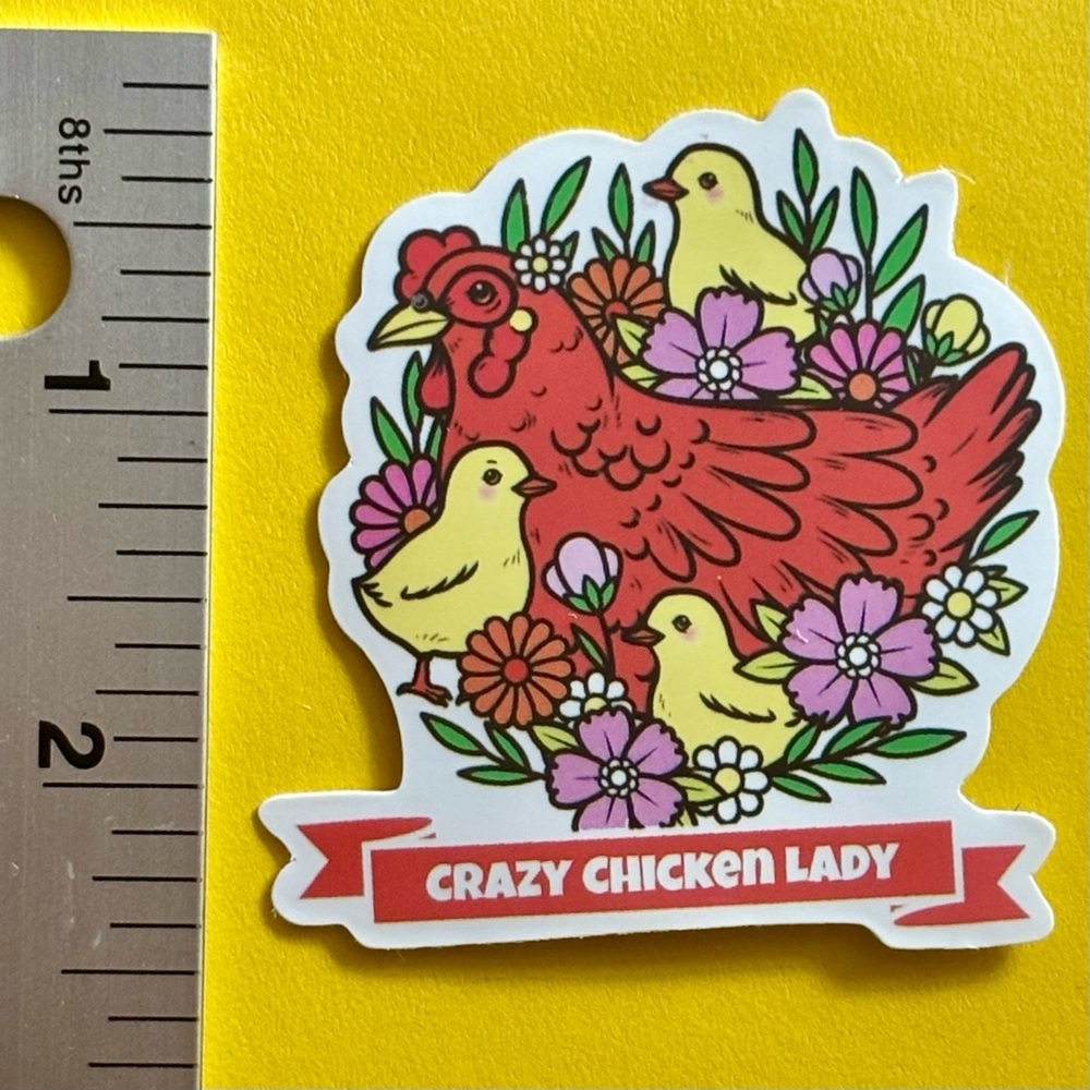 10/$10 Chicken Hen Aesthetic Sticker Waterproof Vinyl Water Bottle Laptop Crafts